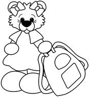 Clip Art of bear and bag