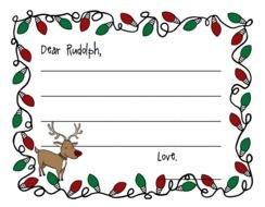 Template of christmas letter to the Red-Nosed Reindeer