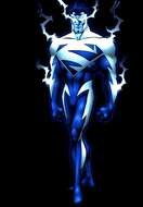 blue superman on the black background