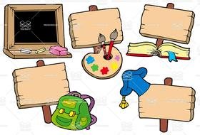 Illustrators Description School Signs Collection Vector