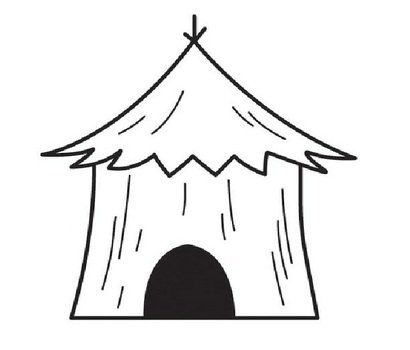 Hut Coloring Pages
