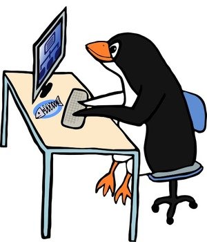 Working Penguin Clip Art