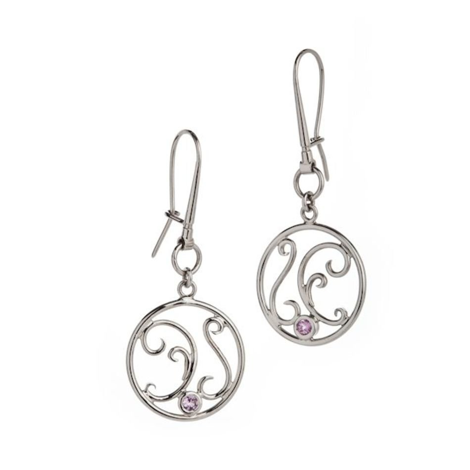 Pink Sapphire Earring Scroll