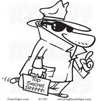 Black And White Spy Cartoon