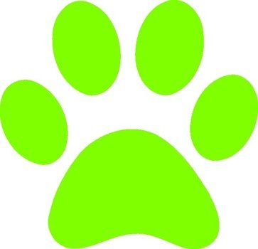 Green Paw Print Clip Art N8