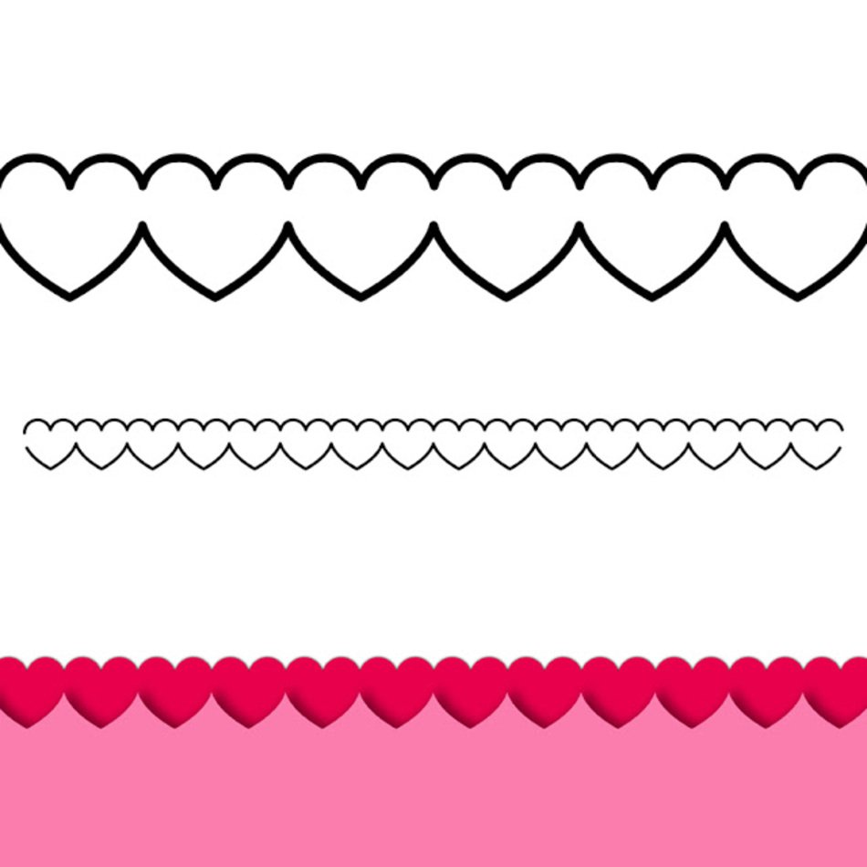 Black And White Hearts Border Paper
