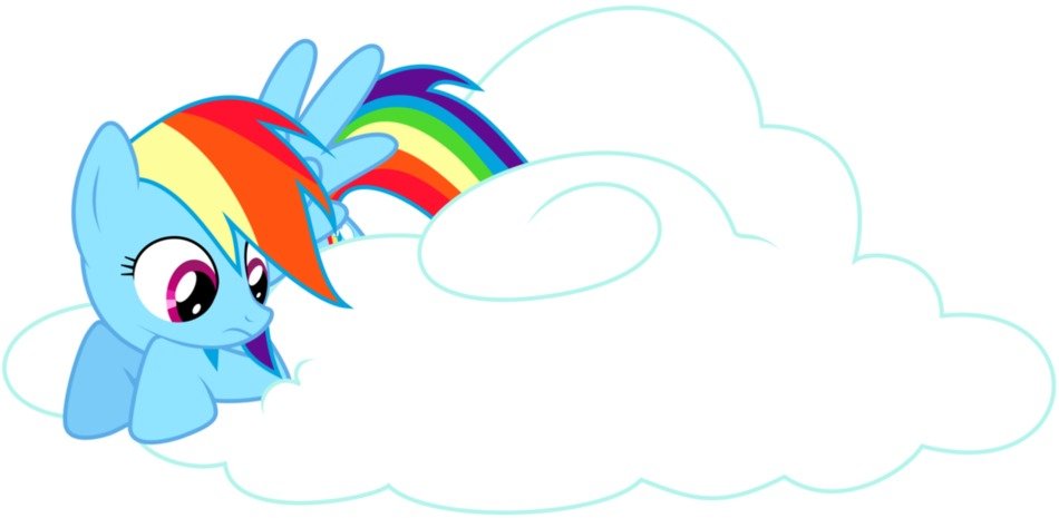 Rainbow Dash Sitting On A Cloud drawing