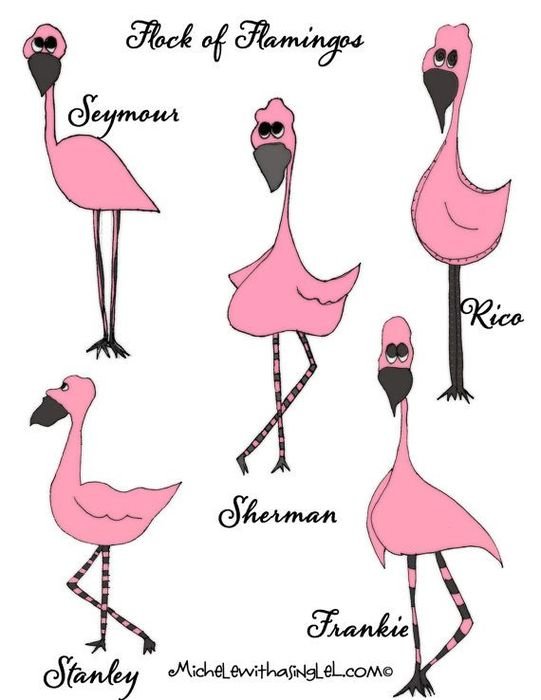Digital Clipart Flock Of Flamingos By MichelewithasingleL On Etsy $8