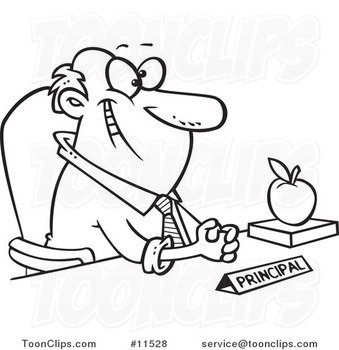 Black And White Cartoon School N4