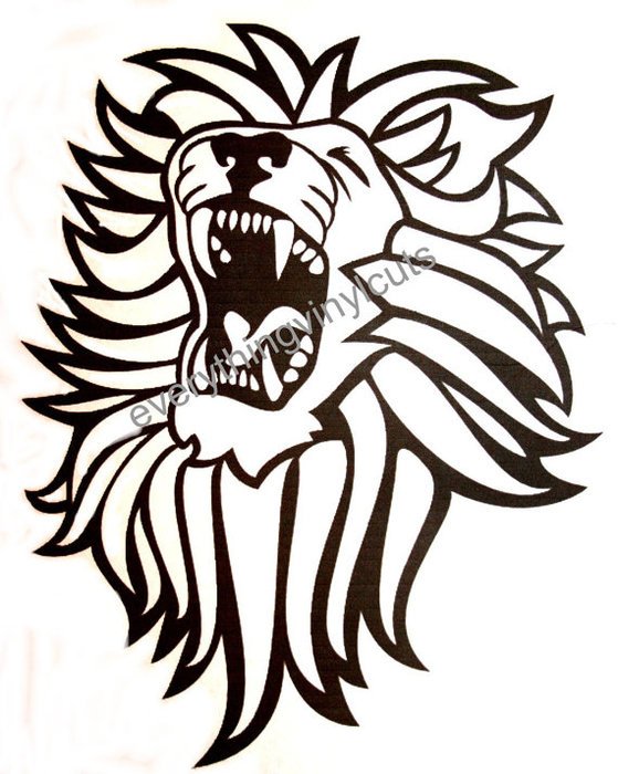 Lion Head Silhouette Clip Art N2