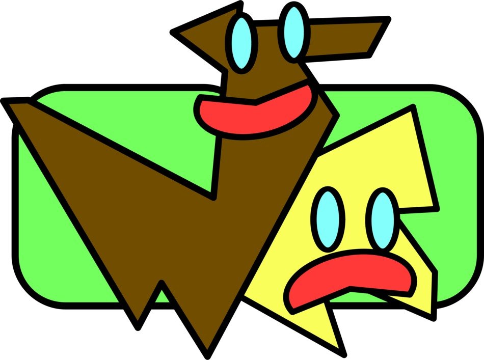 dog and duck drawing
