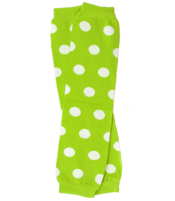 Green Polka Dot Baby Leg Warmers