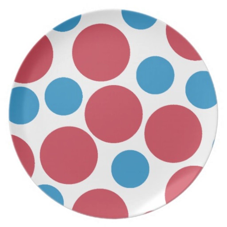 Red And Blue Polka Dot Plate