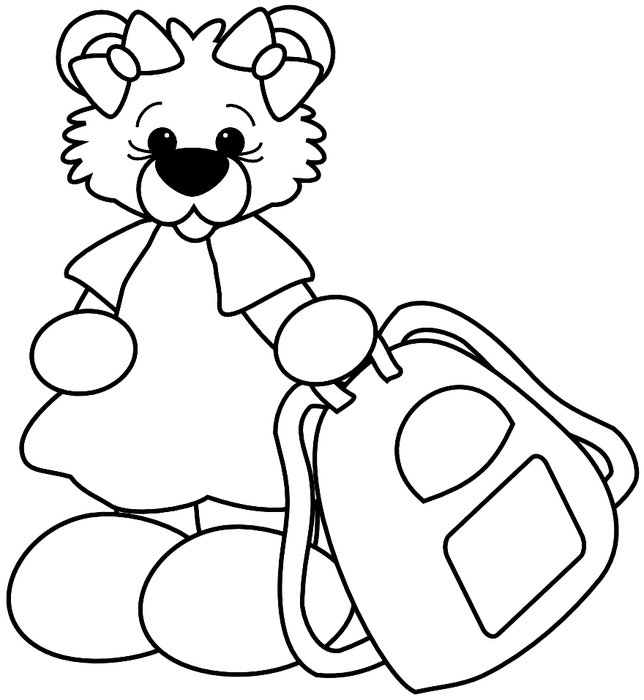 Clip Art of bear and bag
