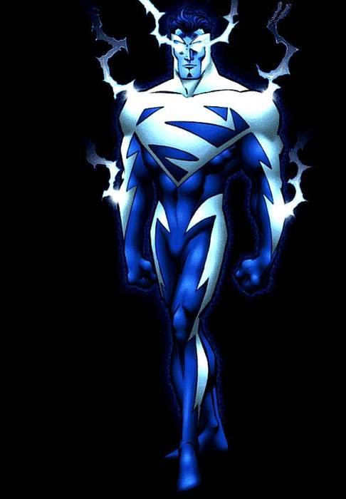 blue superman on the black background