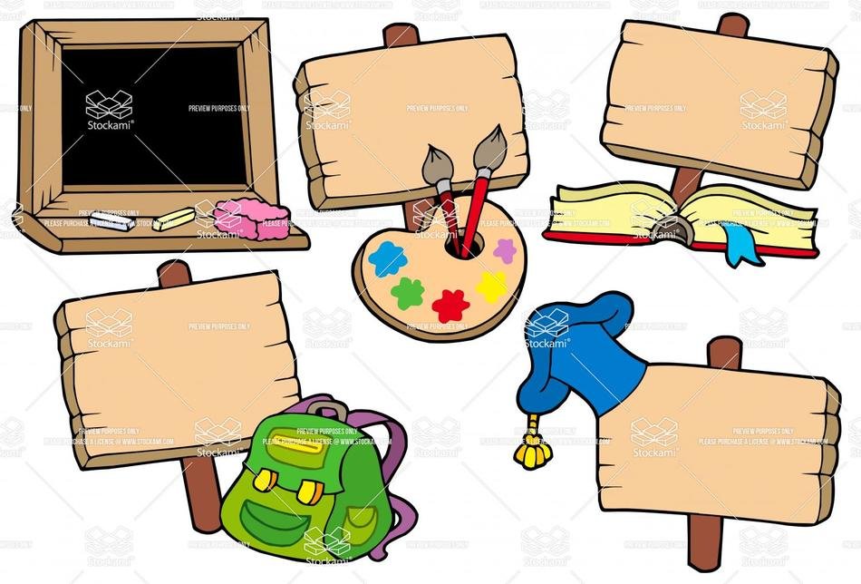 Illustrators Description School Signs Collection Vector