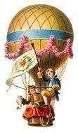 gold Vintage Hot Air Balloon drawing