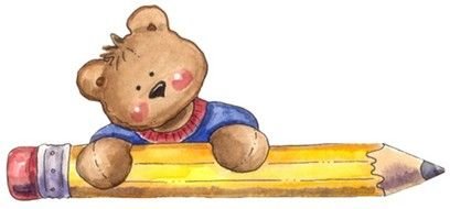 bear with a pencil as a graphic illustration