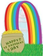 Rainbow With Pot Gold drawing