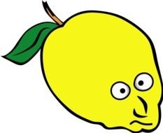 Cartoon Lemon face Clip Art drawing