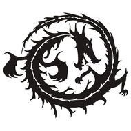 Clip Art Black And White Dragon N9