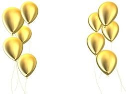 drawn golden balloons