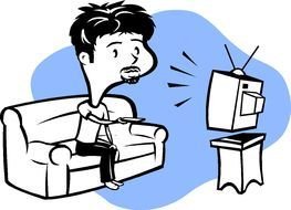Clipart of Person Watching TV