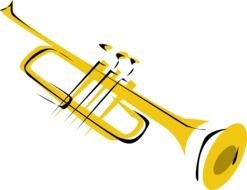 Trumpet, yellow and black drawing