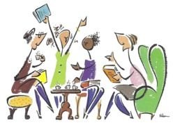 Cartoon Book Club drawing