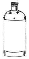 Black and white drawing of the potion bottle clipart