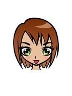 face drawing of a girl on a white background
