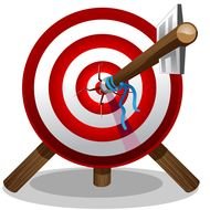the arrow of the Indians hit exactly the target