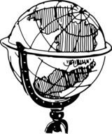 Black And White Globe Clip Art N3