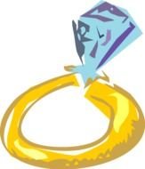 gold ring with a diamond as a picture for clipart