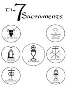 Black and white drawing of The 7 Sacraments clipart