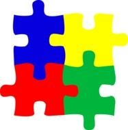 four colorful puzzles