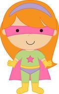 cartoon super girl in pink mask