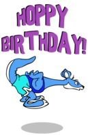 Happy Birthday and kangaroo as an illustration