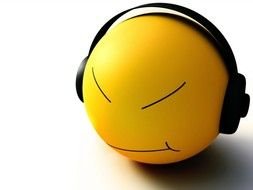 Happy Smiley Face with headphones