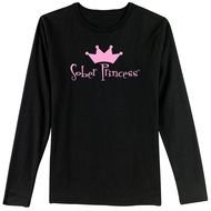 Sober Princess Black Long Sleeve Tee