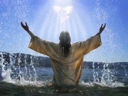 jesus in water as a picture for clipart