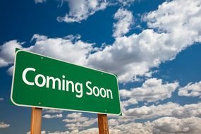 Coming Soon green Sign drawing