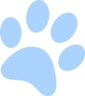 Blue Paw Print Clip Art N8