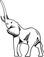 silhouette of an elephant on a black background