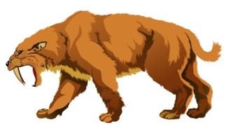 Black and colorful drawing of the sabertooth clipart