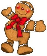 Christmas gingerbread man on a white background