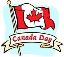 Canada Day, patriotic Clip Art with flag