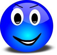 Clip art of blue Smiley Face