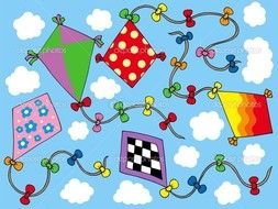 many Kite Clip Art drawing