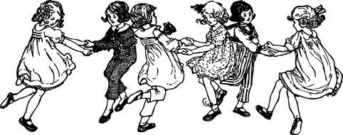 Digital Stamp Children Dancing drawing